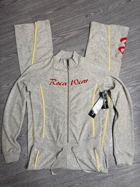 Vintage 90s ROCAWEAR Women’s Zip Velour Bodysuit Track Suit Sz S New Tags $125